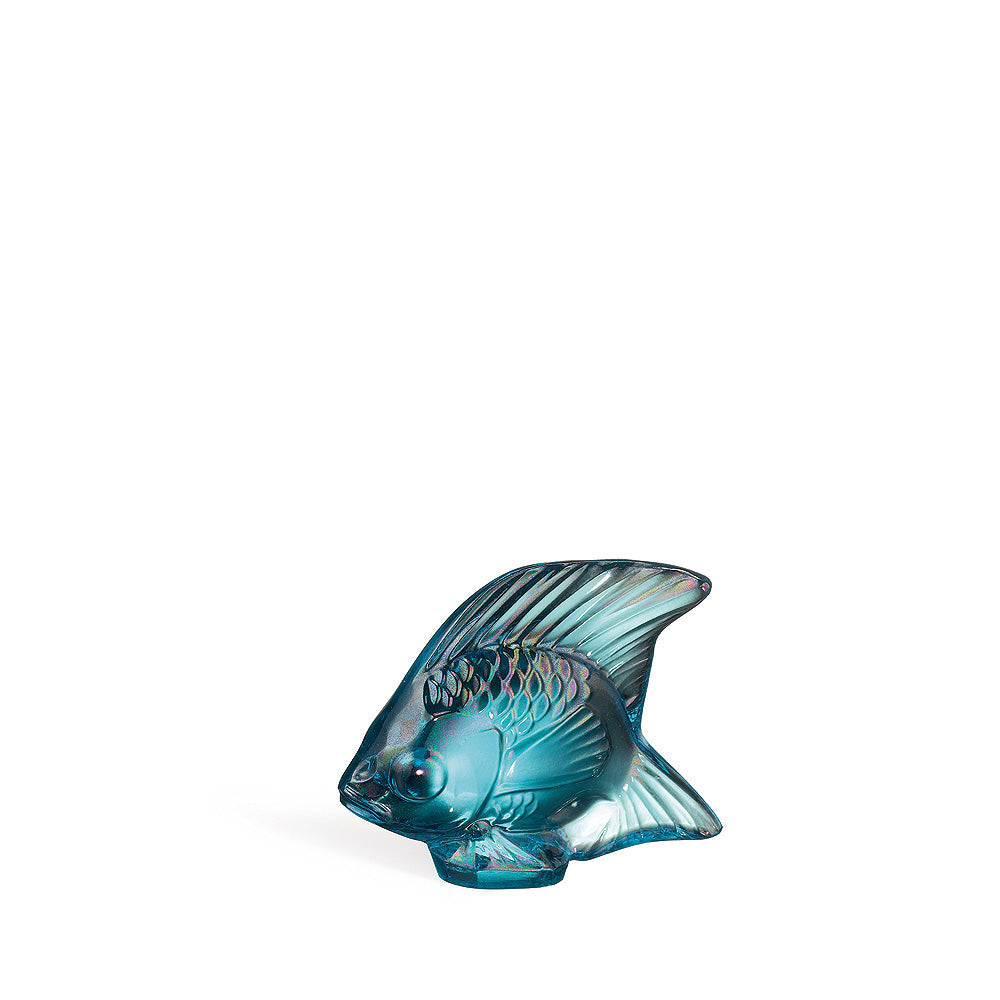 Lalique  Fish Figure turquoise lustre