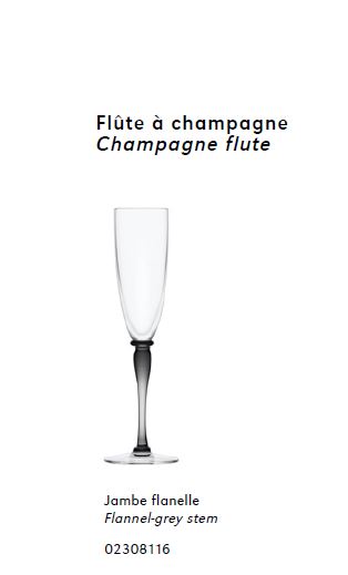 SAINT-LOUIS, Amadeus Champagne flute, Flannel-grey stem