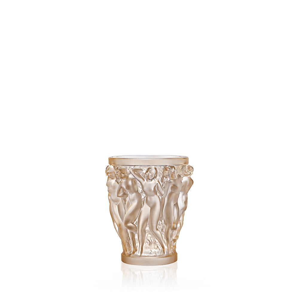 Lalique Bacchantes Small Gold luster Vase