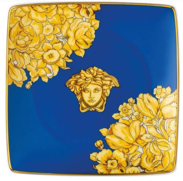 Rosenthal, Versace, Medusa Rhapsody Blue, Square Plate 12 cm.