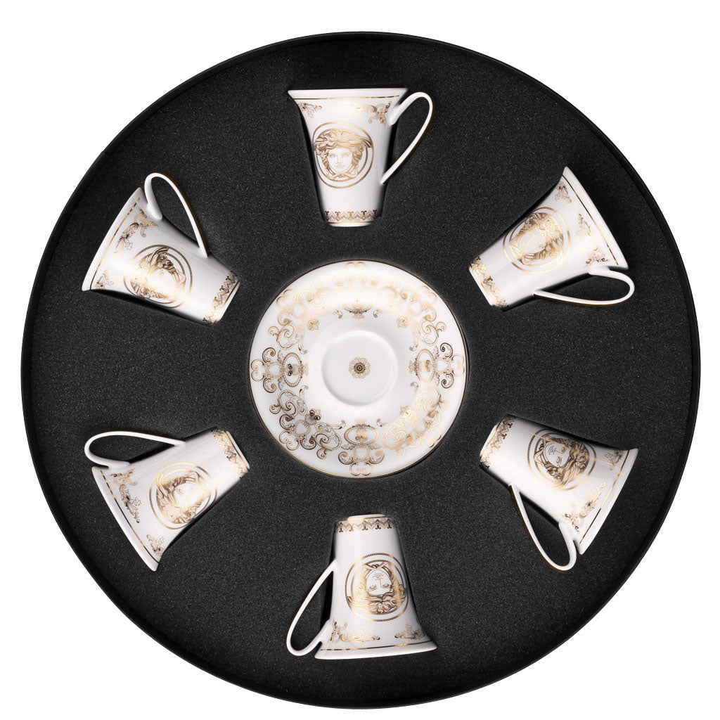 Rosenthal, Versace, Medusa Gala, Set  6 Coffee Espresso Cup & saucer