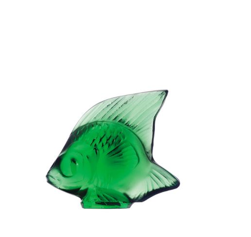 Lalique Fish Figure emerald green