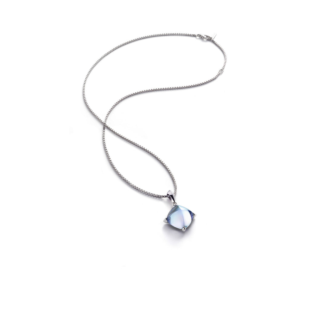 Baccarat Medicis Necklace Small Size Silver Aqua Crystal