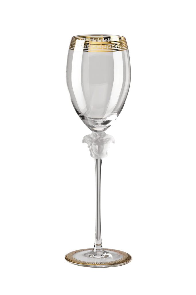 Rosenthal, Versace, Medusa d'Or, White wine glass, h.26,3cm
