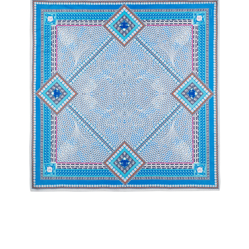 Baccarat, Louxor silk twill scarf Blue 100*100cm