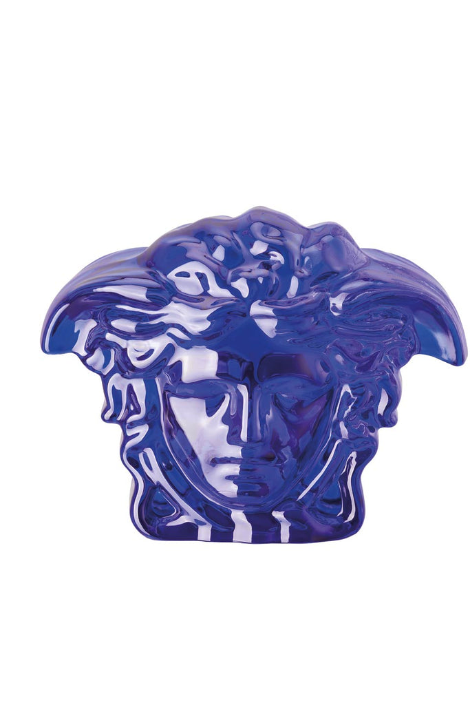 Rosenthal, Versace, Medusa Lumière Blue, Paperweight Medusa , 13*8*h.10cm