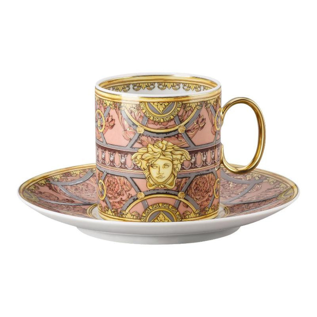 Rosenthal, Versace, "La Scala del Palazzo, Rosa", Coffee Espresso cup & saucer