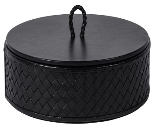 Riviere Round Leather Box Black, RBX2-INT