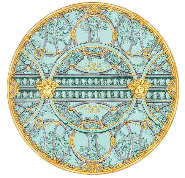 Rosenthal, Versace, "La Scala del Palazzo, Verde",  service plate D.33cm.