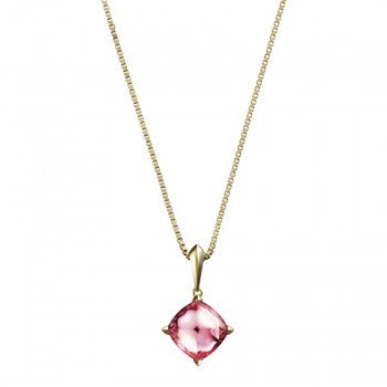 Baccarat Medicis Necklace Small Size Gold Vermeil Pink Crystal