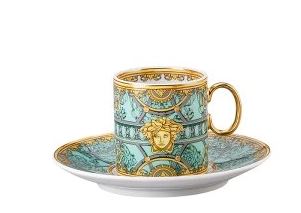 Rosenthal, Versace, "La Scala del Palazzo, Verde", Coffee Espresso cup & saucer