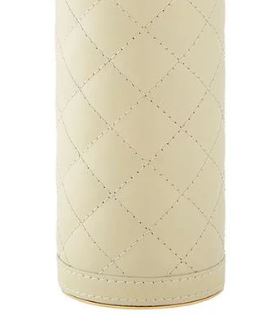 Riviere Ceramic Vase, leather cover Ivory, V1-PT