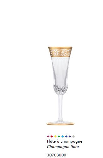 SAINT LOUIS, Thistle gold engraving Champagne flute