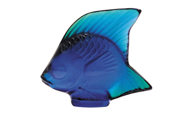 Lalique Fish Figure Cap-Ferrat blue luster