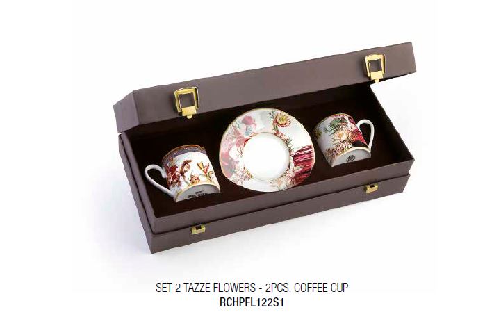 Roberto Cavalli, Flowers Set 2 coffee cup&sauce