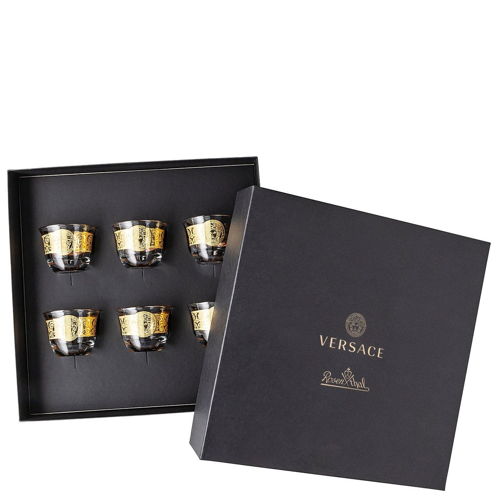 Rosenthal Versace, Gala Prestige Medusa Gold Set of 6 small mugs/cups