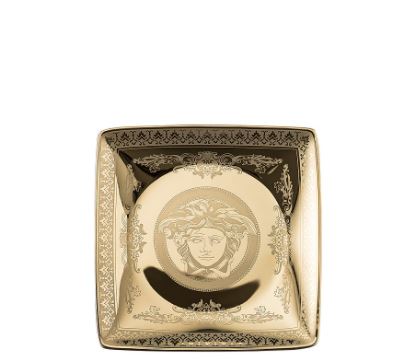 Rosenthal, Versace, Golden Medusa Square Plate 12 cm.