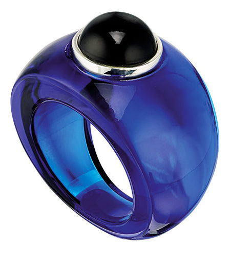 Lalique Charmant Ring Cap Ferrat Blue