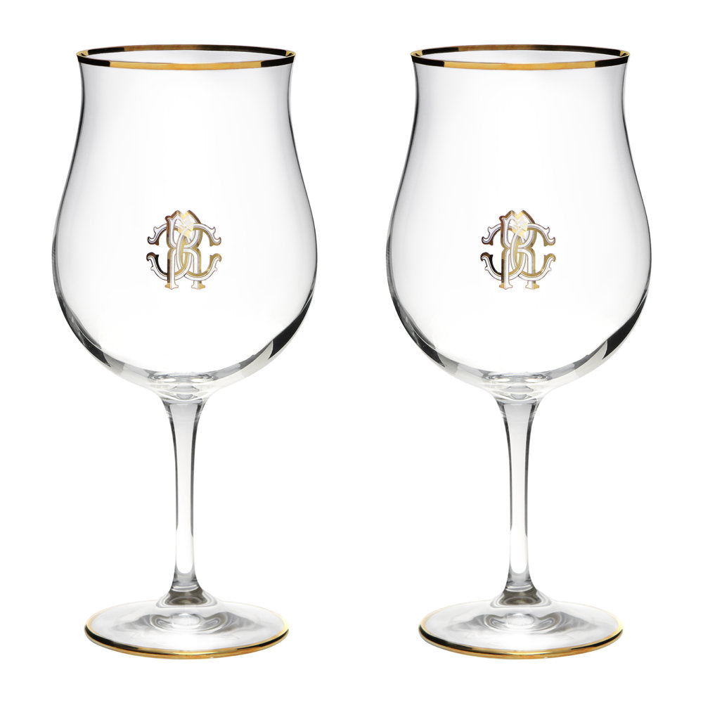 Roberto Cavalli, Monogramma Gold, Set 2 Wine Glass