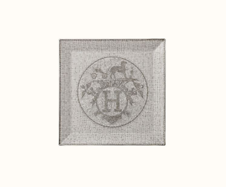 Hermès, Mosaique au 24 Platinum Square plate 23*23cm