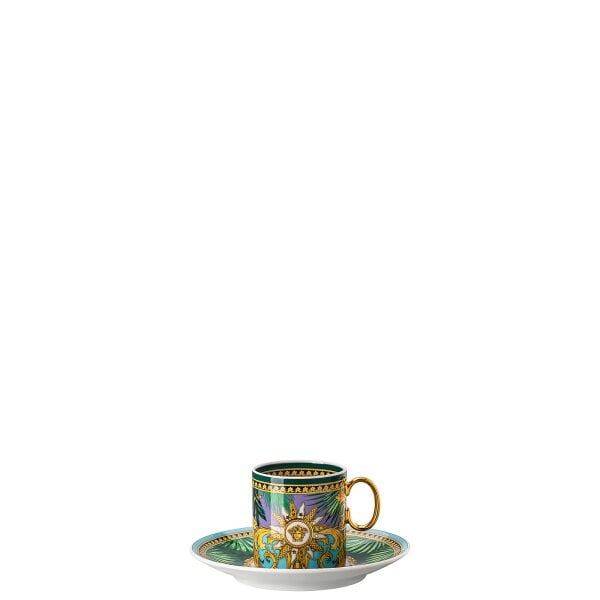 Rosenthal, Versace, Jungle Animal. Green Coffee cup&saucer